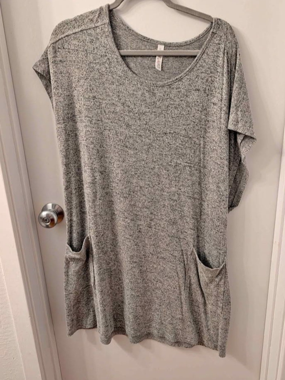 Latched Mama Gray Pocketed Knit Tunic